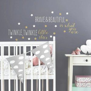 Glitter Twinkle Stars Peel & Stick Wall Decal Quote Stickers Wall Room Decor Art